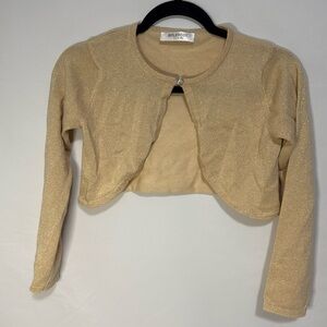 Girls gold Long Sleeve Bolero Cardigan